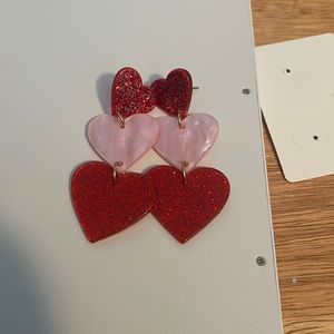 Triple heart earrings Brand New Never Worn One Size